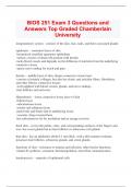  BIOS 251 Exam 3 Questions and Answers Top Graded Chamberlain University