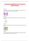 Chamberlain BIOS 251 Lab Practicum 2024 Graded A