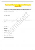 Chemistry 101 Final Ivy Tech Questions With Complete Solution | 2024