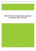 NCE/LPC Exam Study Guide Questions & Answers 100% Correct!!