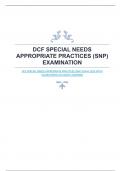 DCF SPECIAL NEEDS APPROPRIATE PRACTICES (SNP) EXAM 2024 WITH GUARANTEED ACCURATE ANSWERS