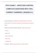 FPCC EXAM 1 - INFECTION CONTROL  COMPLETE QUESTIONS WITH 100%  CORRECT ANSWERS { GRADED A+} 