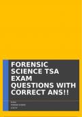 FORENSIC SCIENCE TSA EXAM QUESTIONS WITH CORRECT ANS!!