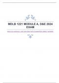 MDLB 1221 MODULE A, D&E 2024 EXAM WITH GUARANTEED CORRECT ANSWERS