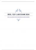 BIOL 1221 LAB EXAM WITH GUARANTEED ACCURATE ANSWERS