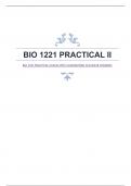 BIO 1221 PRACTICAL II EXAM WITH GUARANTEED ACCURATE ANSWERS