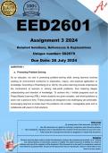 EED2601 Assignment 3 (COMPLETE ANSWERS) 2024 (682979)- DUE 26 July 2024