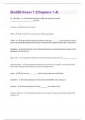 Bio280 Exam 1 (Chapters 1-4) Questions & Answers Already Graded A+