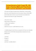 Comprehensive Gold Coast RE 1001  Cram, Practice Math and Final Exam |100% Correct Question and Answer|