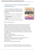 Test Bank For Psychiatric–Mental Health Nursing, 9th Edition by Sheila L. Videbeck All Chapters (1-24) | A+ ULTIMATE GUIDE 2023