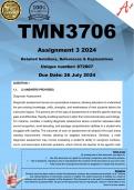 TMN3706 Assignment 3 (COMPLETE ANSWERS) 2024 (872807)- DUE 26 July 2024