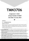 TMN3706 Assignment 3 (ANSWERS) 2024 - DISTINCTION GUARANTEED