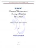 SUMMARY Financial Management;  Theory & Practice  14th Edition  Eugene F. Brigham / Michael C. Ehrhardt