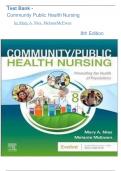 Test Bank -Community Public Health Nursing ( Mary A. Nies,MelanieMcEwen) 8Th Edition , Latest 2024