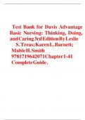 Test IBank Ifor IDavis IAdvantage IBasic INursing: IThinking, IDoing, Iand ICaring I3rd IEdition IBy ILeslie S. ITreas; IKaren IL. IBarnett; IMable IH. ISmith I9781719642071 I Chapter I1-41 IComplete IGuide I. 