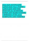 2023 AQA AS ENGLISH LANGUAGE 7701/1 Paper1 Language and the individualQuestionPaper & Mark scheme (Merged) June 2023 [VERIFIED]