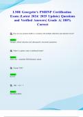 LMR Georgette's PMHNP Certification Exam (Latest 2024/ 2025 Update) Questions and Verified Answers| Grade A| 100% Correct