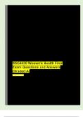 NSG6430 Women’s Health Final Exam Questions and Answers (Graded A)