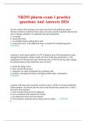 NR293 pharm exam 1 practice questions And Answers 2024