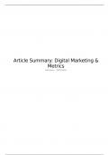 Samenvatting -  All necessary Articles; Digital Marketing and Metrics (E_EBE3_DMM)