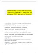    LMSW Exam: Human Development, Diversity, and Behavior questions and answers 100% guaranteed success.