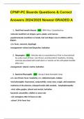 CPNP-PC Boards Questions & Correct Answers 2024/2025 Newest GRADED A