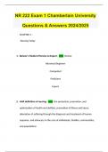 NR 222 Exam 1 Chamberlain University Questions & Answers 2024/2025