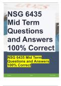 NSG 6435 Mid Term Questions and Answers 100% Correct