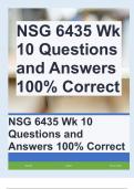 NSG 6435 Wk 10 Questions and Answers 100% Correct 