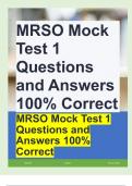 MRSO Mock Test 1 Questions and Answers 100% Correct