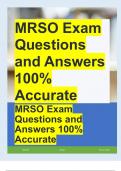 MRSO Exam Questions and Answers 100% Accurate