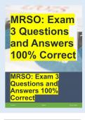 MRSO: Exam 3 Questions and Answers 100% Correct