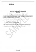 ACCT2011 Accounting for Corporations Final Exam Study Pack and Solutions Semester 1 2023