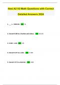 Hesi A2 V2 Math Questions with Correct Detailed Answers 2024