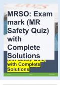 MRSO: Exam mark (MR Safety Quiz) with Complete Solutions 