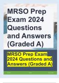 MRSO Prep Exam 2024 Questions and Answers (Graded A)