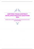 CERTIFIED TEXAS CONTRACT DEVELOPER PRACTICE QUESTIONS 2024 WITH ACCURATE ANSWERS