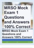 MRSO Mock Exam 1 Questions and Answers 100% Correct