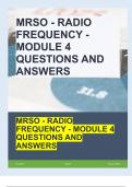 MRSO - RADIO FREQUENCY - MODULE 4 QUESTIONS AND ANSWERS