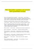   TNCC 8th Edition questions and answers 100% guaranteed success.