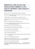 MINNESOTA LAWS, RULES, AND REGULATIONS COMMON TO LIFE, HEALTH, PROPERTY