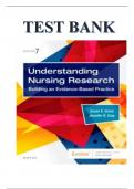 TEST BANK FOR UNDERSTANDING NURSING RESEARCH 7TH EDITION BY SUSAN K GROVE JENNIFER R GRAY