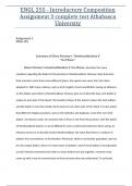 ENGL 255 - Introductory Composition Assignment 3 complete test Athabasca University