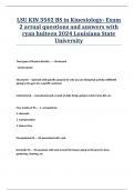 LSU KIN 3502 BS in Kinesiology- Exam 2 actual questions and answers with ryan hulteen 2024 Louisiana State University