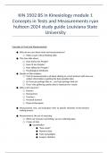 KIN 3502 BS in Kinesiology module 1 Concepts in Tests and Measurements ryan hulteen 2024 study guide Louisiana State University