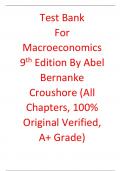 Test Bank for Macroeconomics 9th Edition By Abel Bernanke Croushore (All Chapters, 100% Original Verified, A+ Grade)