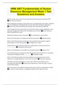 HRM 300T Fundamentals of Human Resource Management Week 1 Test Questions and Answers