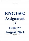 Exam (elaborations) ENG1502 Assignment 3 (COMPLETE ANSWERS) 2024 (720331)- DUE 22 August 2024 •	Course •	Foundations in English Language Studies (ENG1502) •	Institution •	University Of South Africa (Unisa) •	Book •	How to Analyse Texts ENG1502 Assignment 