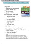  Psychiatric Mental Health Nursing 8th edition Test Bank  by Shelia Videbeck All Chapters (1-24) | A+ ULTIMATE GUIDE