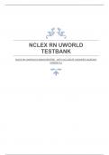 NCLEX RN UWORLD Q-BANK(VERIFIED_ WITH ACCURATE ANSWERS)|ALREADY GRADED A+